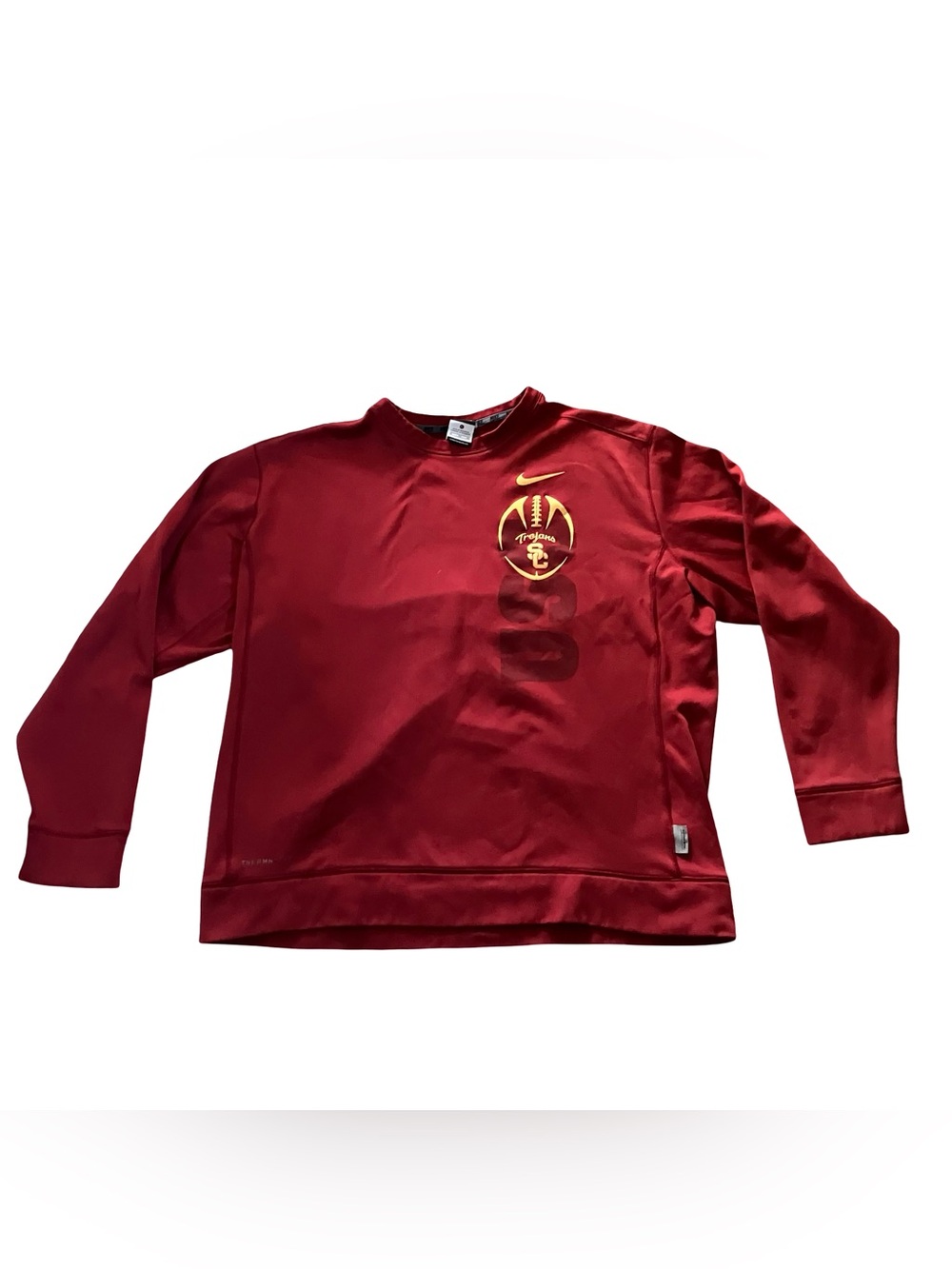 Nike Men’s Cardinal Red Crewneck Sweatshirt with Gold USC Logo